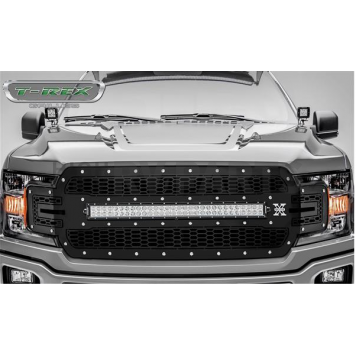 T-Rex Truck Products Grille Insert - Laser Cut Web Pattern Rectangular Black Powder Coated Steel - 7315711-1