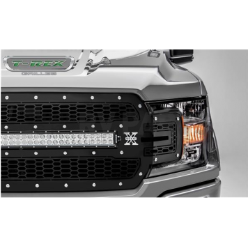 T-Rex Truck Products Grille Insert - Laser Cut Web Pattern Rectangular Black Powder Coated Steel - 7315711-4