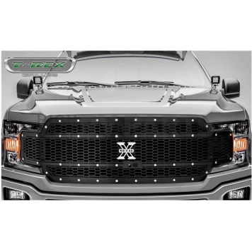 T-Rex Truck Products Grille Insert - Laser Cut Web Pattern Rectangular Black Powder Coated Steel - 7715891-1