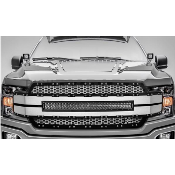 T-Rex Truck Products Grille Insert - Laser Cut Web Pattern Rectangular Brushed Aluminum - 6315785-1