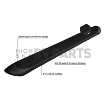 Black Horse Offroad Running Board Aluminum Stationary Black - TRT685-2