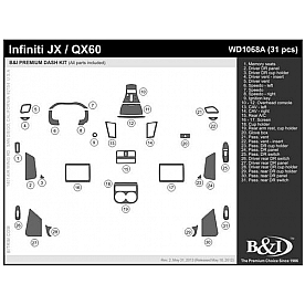 B & I Fender Dash Panel Trim WD1068ADET