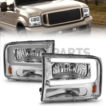 ANZO USA FORD EXCURSION 00-04 / SUPER DUTY 99-04 CRYSTAL PLANK STYLE HEADLIGHTS CHROME- 111550-5