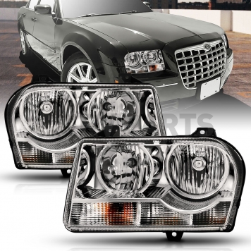ANZO USA CHRYSLER 300 05-10 CRYSTAL HEADLIGHTS CHROME (FOR HALOGEN MODELS ONLY) - 121529-4