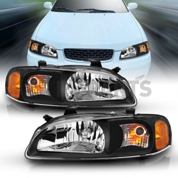 ANZO USA NISSAN SENTRA 00-02 CRYSTAL HEADLIGHTS BLACK - 121536-4