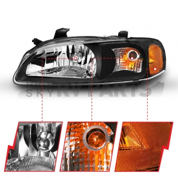 ANZO USA NISSAN SENTRA 00-02 CRYSTAL HEADLIGHTS BLACK - 121536-3