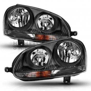 ANZO USA VOLKSWAGEN JETTA 05.5-10 / RABBIT/GTI 06-09 CRYSTAL HEADLIGHT BLACK (FOR HALOGEN MODELS) - 121542