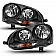 ANZO USA VOLKSWAGEN JETTA 05.5-10 / RABBIT/GTI 06-09 CRYSTAL HEADLIGHT BLACK (FOR HALOGEN MODELS) - 121542