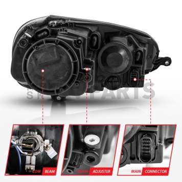 ANZO USA VOLKSWAGEN JETTA 05.5-10 / RABBIT/GTI 06-09 CRYSTAL HEADLIGHT BLACK (FOR HALOGEN MODELS) - 121542-3