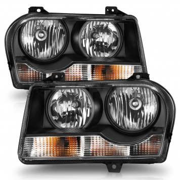 ANZO USA CHRYSLER 300 05-10 CRYSTAL HEADLIGHTS BLACK (FOR HALOGEN MODELS ONLY) - 121544