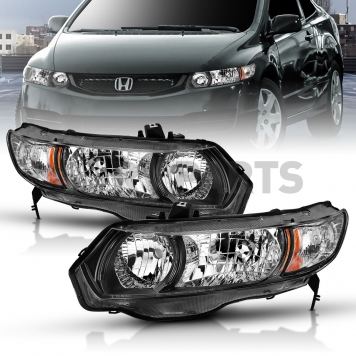 ANZO USA HONDA CIVIC 06-09 2DR CRYSTAL HEADLIGHTS BLACK (OE TYPE REPLACEMENT) - 121546-2
