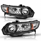 ANZO USA HONDA CIVIC 06-09 2DR CRYSTAL HEADLIGHTS BLACK (OE TYPE REPLACEMENT) - 121546