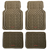 American Auto Accessories Floor Mat - Universal Fit Tan Rubber 4 Pieces - FS1943