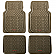 American Auto Accessories Floor Mat - Universal Fit Tan Rubber 4 Pieces - FS1943