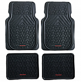 American Auto Accessories Floor Mat - Universal Fit Black Rubber 4 Pieces - FS1945