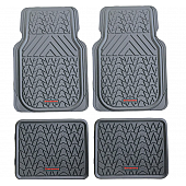 American Auto Accessories Floor Mat - Universal Fit Gray Rubber 4 Pieces - FS1948