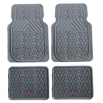 American Auto Accessories Floor Mat - Universal Fit Gray Rubber 4 Pieces - FS1948