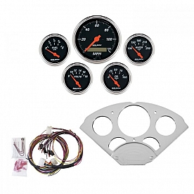 AutoMeter 5 Piece Gauge Panel Kit for Chevy Car 1955-56 - Designer Black - 7033-DB