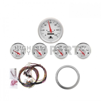 AutoMeter 5 Piece Gauge Panel Kit for Chevy Car 1959-60 - Arctic White - 7034-AW