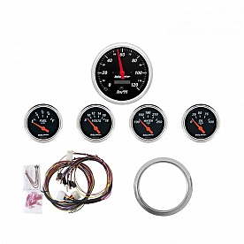 AutoMeter 5 Piece Gauge Panel Kit for Chevy Car 1959-60 - Designer Black - 7034-DB