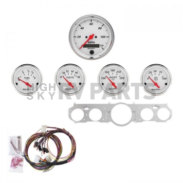 AutoMeter 5 Piece Gauge Panel Kit for Mustang 1965-66 - Arctic White - 7035-AW