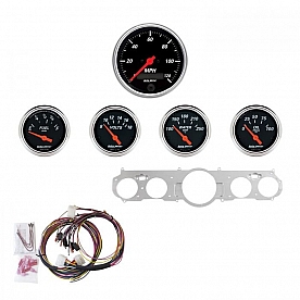 AutoMeter 5 Piece Gauge Panel Kit for Mustang 1965-66 - Designer Bkack - 7035-DB