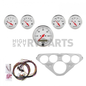 AutoMeter 5 Piece Gauge Panel Kit for Chevy Truck 1955-59 - Arctic White - 7036-AW