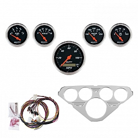 AutoMeter 5 Piece Gauge Panel Kit for Chevy Truck 1955-59 - Designer Black - 7036-DB