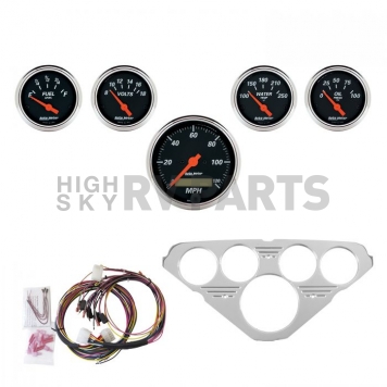 AutoMeter 5 Piece Gauge Panel Kit for Chevy Truck 1955-59 - Designer Black - 7036-DB