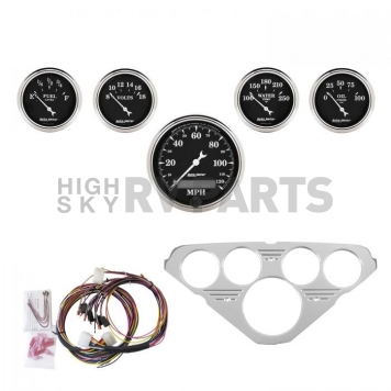 AutoMeter 5 Piece Gauge Panel Kit for Chevy Truck 1955-59 - Old Tyme Black - 7036-OTB