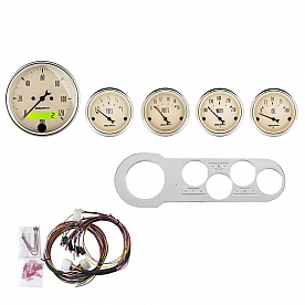 AutoMeter 5 Piece Gauge Panel Kit for Chevy Car 1953-54 - Antique Beige - 7042-AB