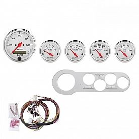 AutoMeter 5 Piece Gauge Panel Kit for Chevy Car 1953-54 - Arctic White - 7042-AW