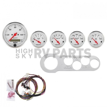 AutoMeter 5 Piece Gauge Panel Kit for Chevy Car 1953-54 - Arctic White - 7042-AW