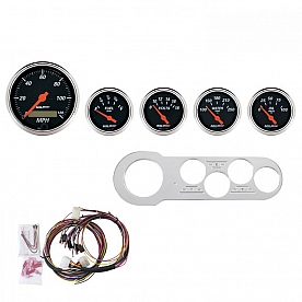 AutoMeter 5 Piece Gauge Panel Kit for Chevy Car 1953-54 - Designer Black - 7042-DB