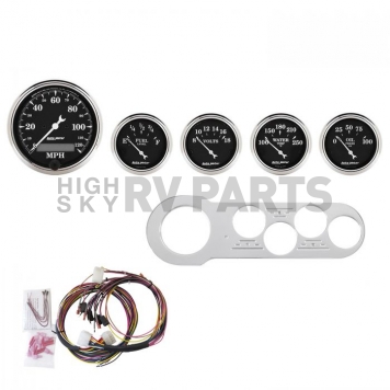 AutoMeter 5 Piece Gauge Panel Kit for Chevy Car 1953-54 - Old Tyme Black - 7042-OTB
