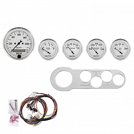 AutoMeter 5 Piece Gauge Panel Kit for Chevy Car 1953-54 - Old Tyme White - 7042-OTW
