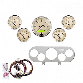 AutoMeter 5 Piece Gauge Panel Kit for Nova 1962-65 - Antique Beige - 7044-AB