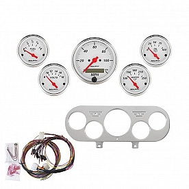 AutoMeter 5 Piece Gauge Panel Kit for Nova 1962-65 - Arctic White - 7044-AW