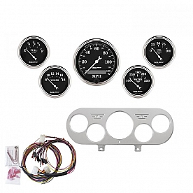 AutoMeter 5 Piece Gauge Panel Kit for Nova 1962-65 - Old Tyme Black - 7044-OTB