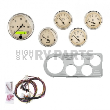 AutoMeter 5 Piece Gauge Panel Kit for Ford Truck 1948-50 - Antique Beige - 7046-AB