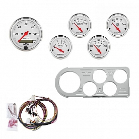 AutoMeter 5 Piece Gauge Panel Kit for Ford Truck 1948-50 - Arctic White - 7046-AW