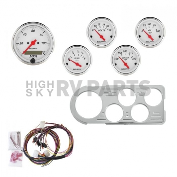 AutoMeter 5 Piece Gauge Panel Kit for Ford Truck 1948-50 - Arctic White - 7046-AW