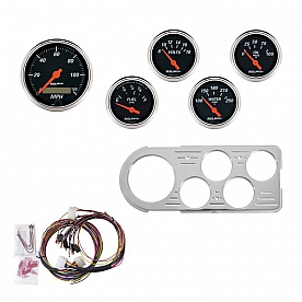 AutoMeter 5 Piece Gauge Panel Kit for Ford Truck 1948-50 - Designer Black - 7046-DB