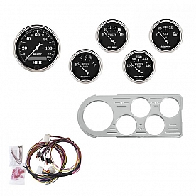 AutoMeter 5 Piece Gauge Panel Kit for Ford Truck 1948-50 - Old Tyme Black - 7046-OTB