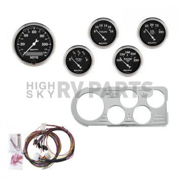AutoMeter 5 Piece Gauge Panel Kit for Ford Truck 1948-50 - Old Tyme Black - 7046-OTB