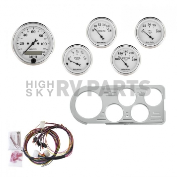 AutoMeter 5 Piece Gauge Panel Kit for Ford Truck 1948-50 - Old Tyme White - 7046-OTW