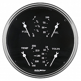 AutoMeter 5 Inch Old Tyme Black Gauge - 1719