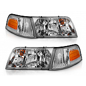 ANZO USA FORD CROWN VICTORIA 98-11 CRYSTAL HEADLIGHTS CHROME W/ CORNER LIGHT (OE TYPE) - 121556
