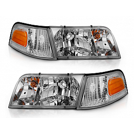 ANZO USA FORD CROWN VICTORIA 98-11 CRYSTAL HEADLIGHTS CHROME W/ CORNER LIGHT (OE TYPE) - 121556