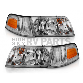 ANZO USA FORD CROWN VICTORIA 98-11 CRYSTAL HEADLIGHTS CHROME W/ CORNER LIGHT (OE TYPE) - 121556